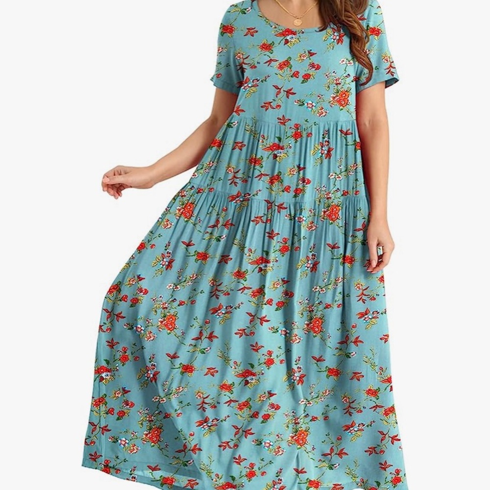 Floral summer dress Never worn All cotton Pit to pit 18”NWT